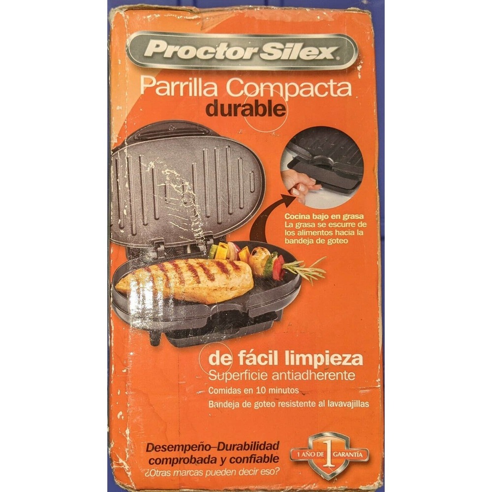 ELECTRIC GRILL NON-STICK SURFACE COMPACT DURABLE Proctor Silex 2518P